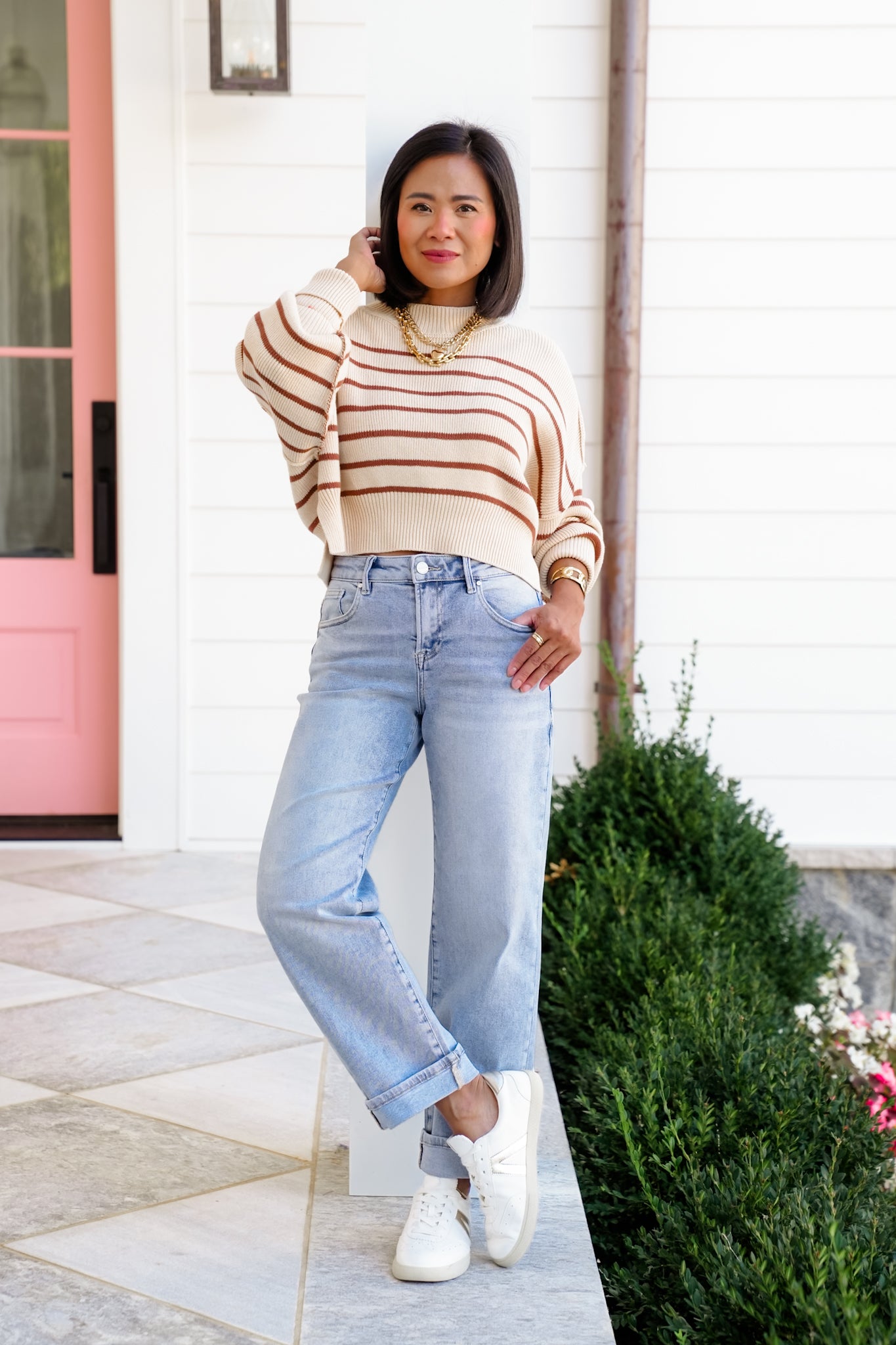 Risen Enchanted High Rise Light Wash Cuffed Barrel Jeans