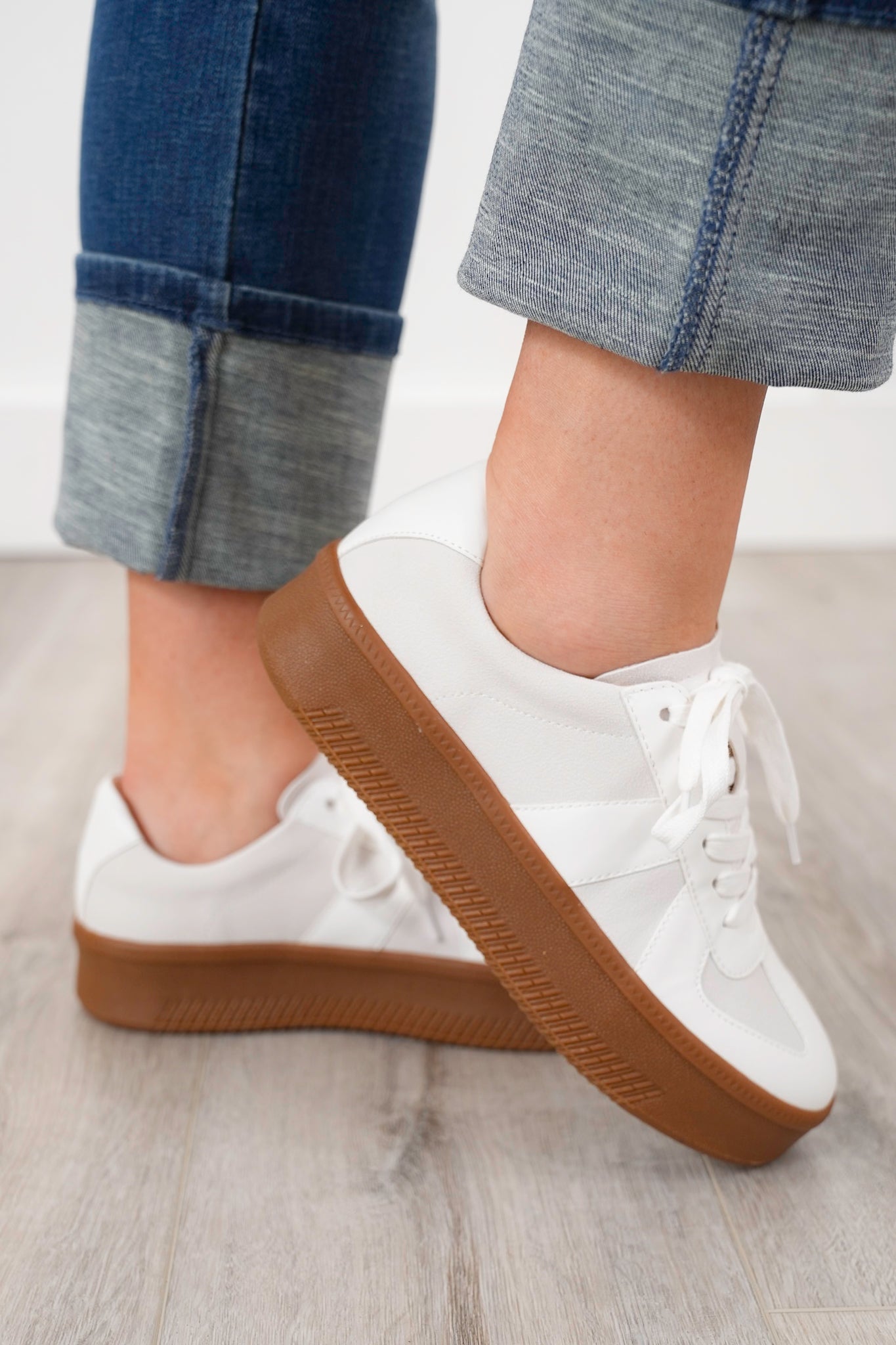 Low Top Sneakers with Textured Platform Sole