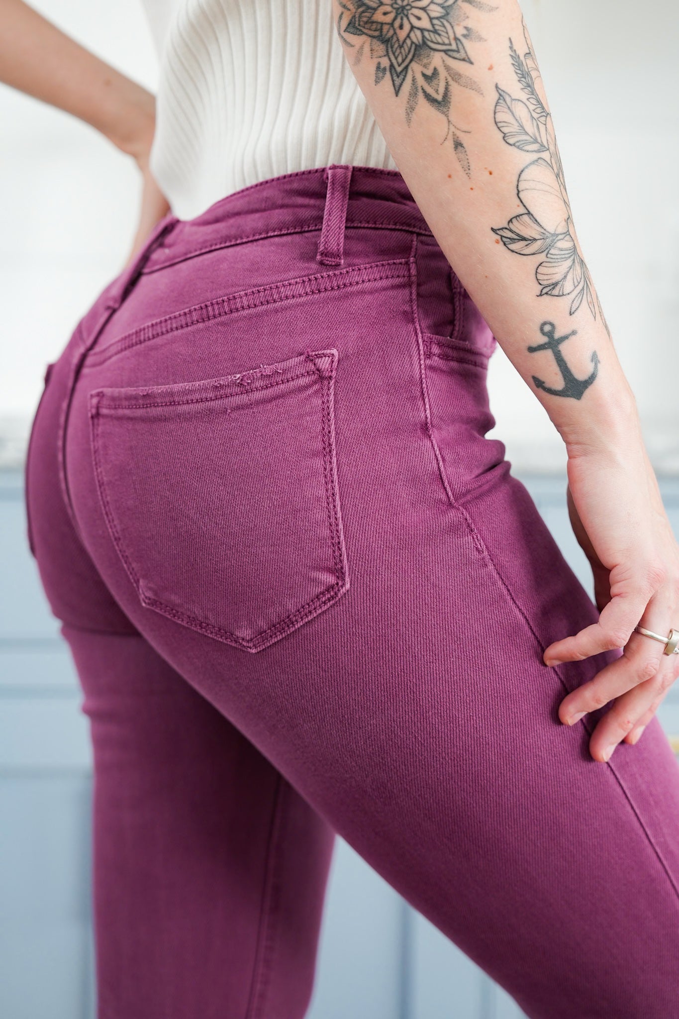 Lovervet Mid Rise Crimson Bootcut Jeans