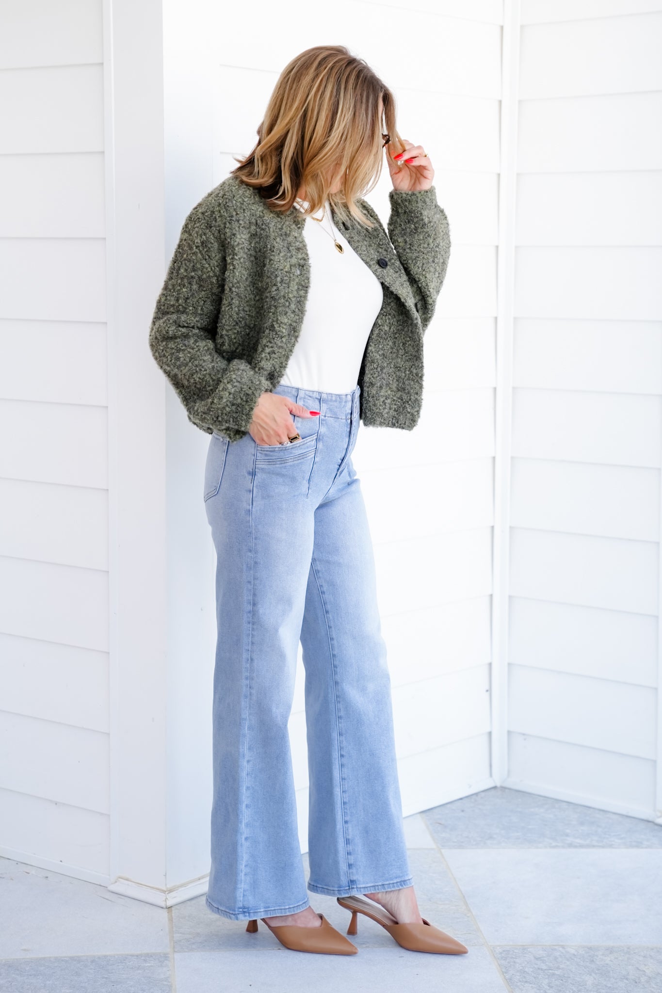 Mica High Rise Light Wash Wide Leg Jeans