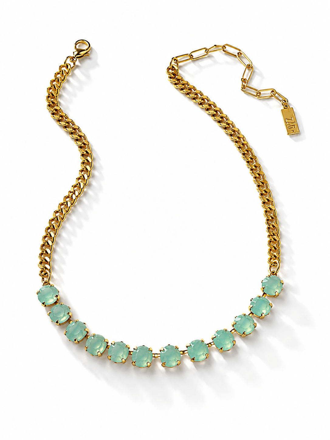 TOVA Mini Oakland Round Crystal Necklace - Freckled Poppy