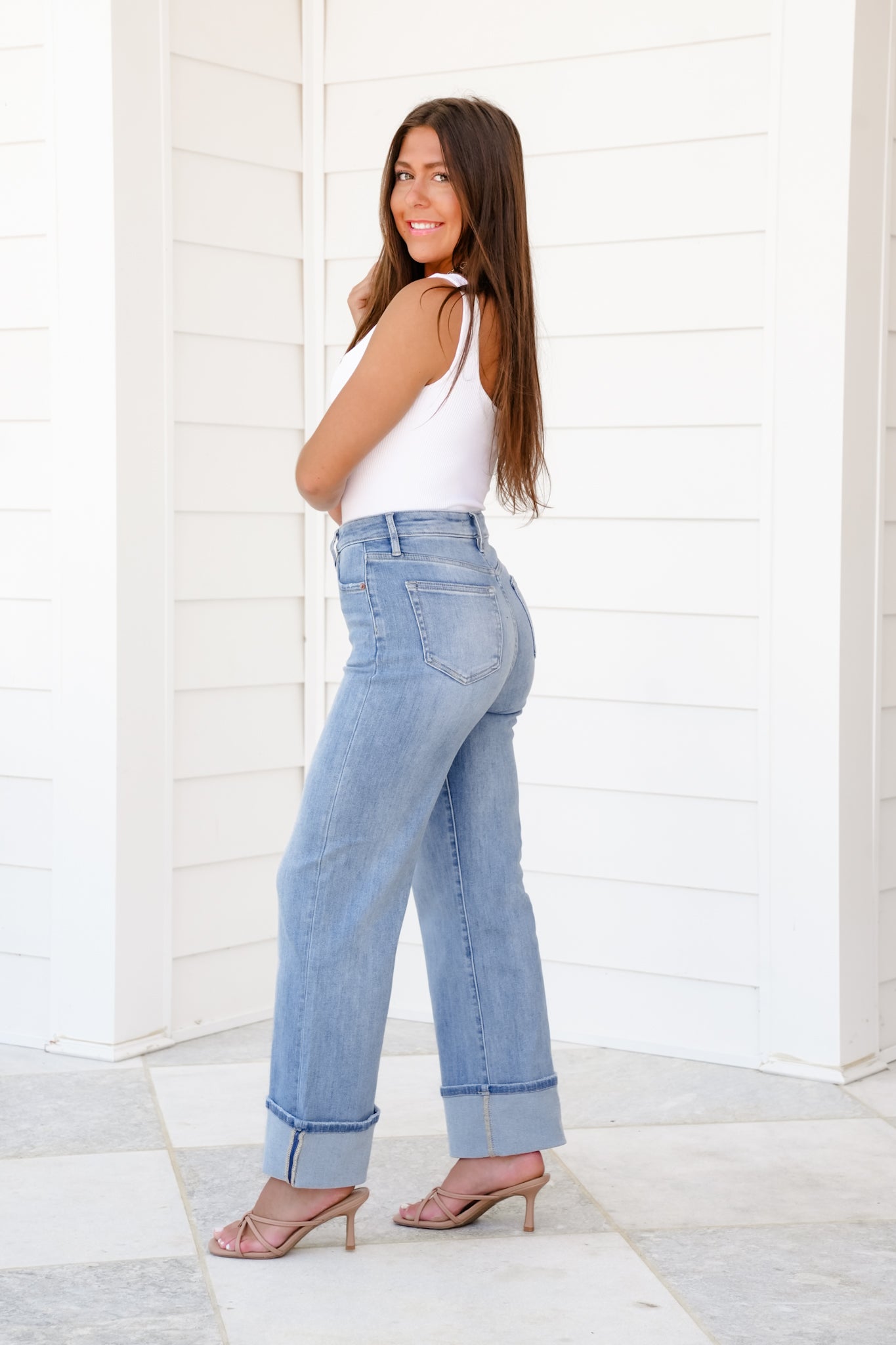 Mica The Sweet Spot High Rise Light Wash Wide Leg Jeans