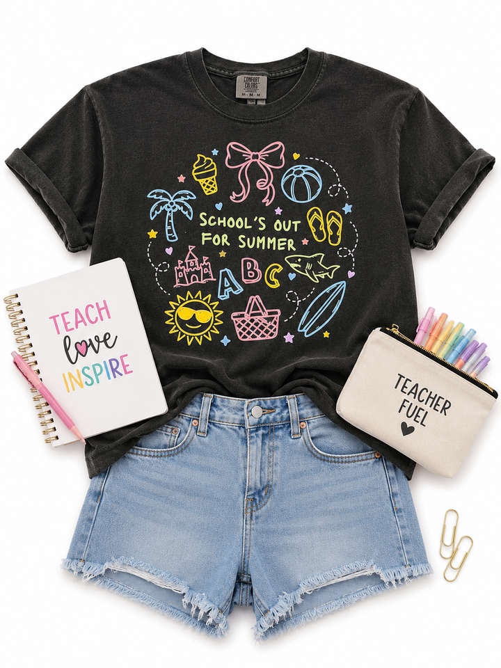 Plus/Reg Short Sleeve "School's Out For Summer" Graphic Tee
