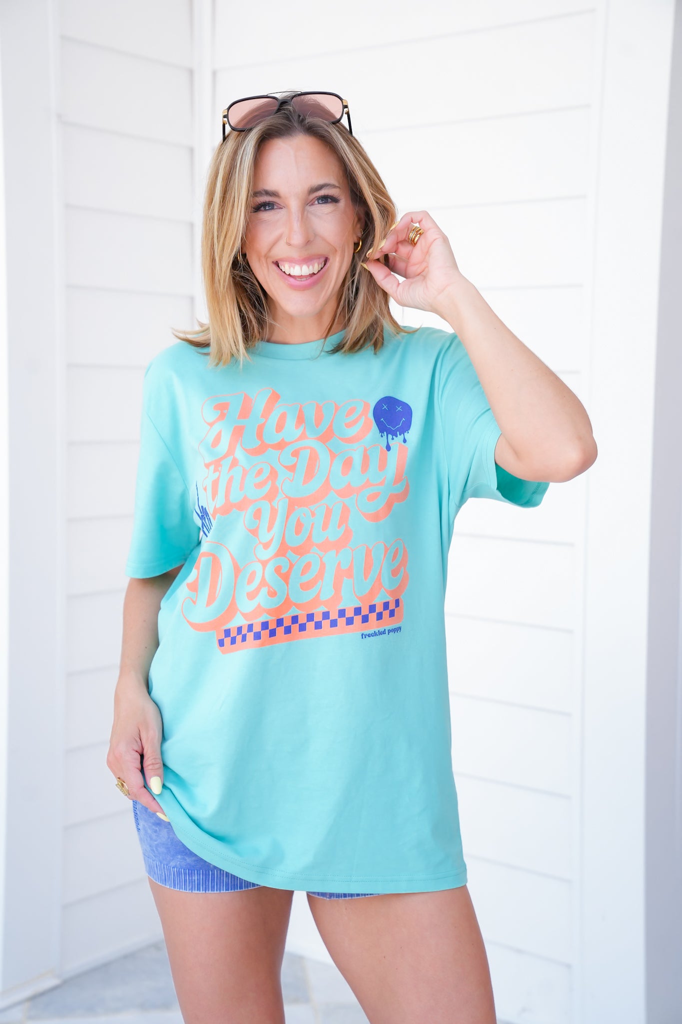 Plus/Reg Short Sleeve "Have The Day You Deserve" Graphic Tee