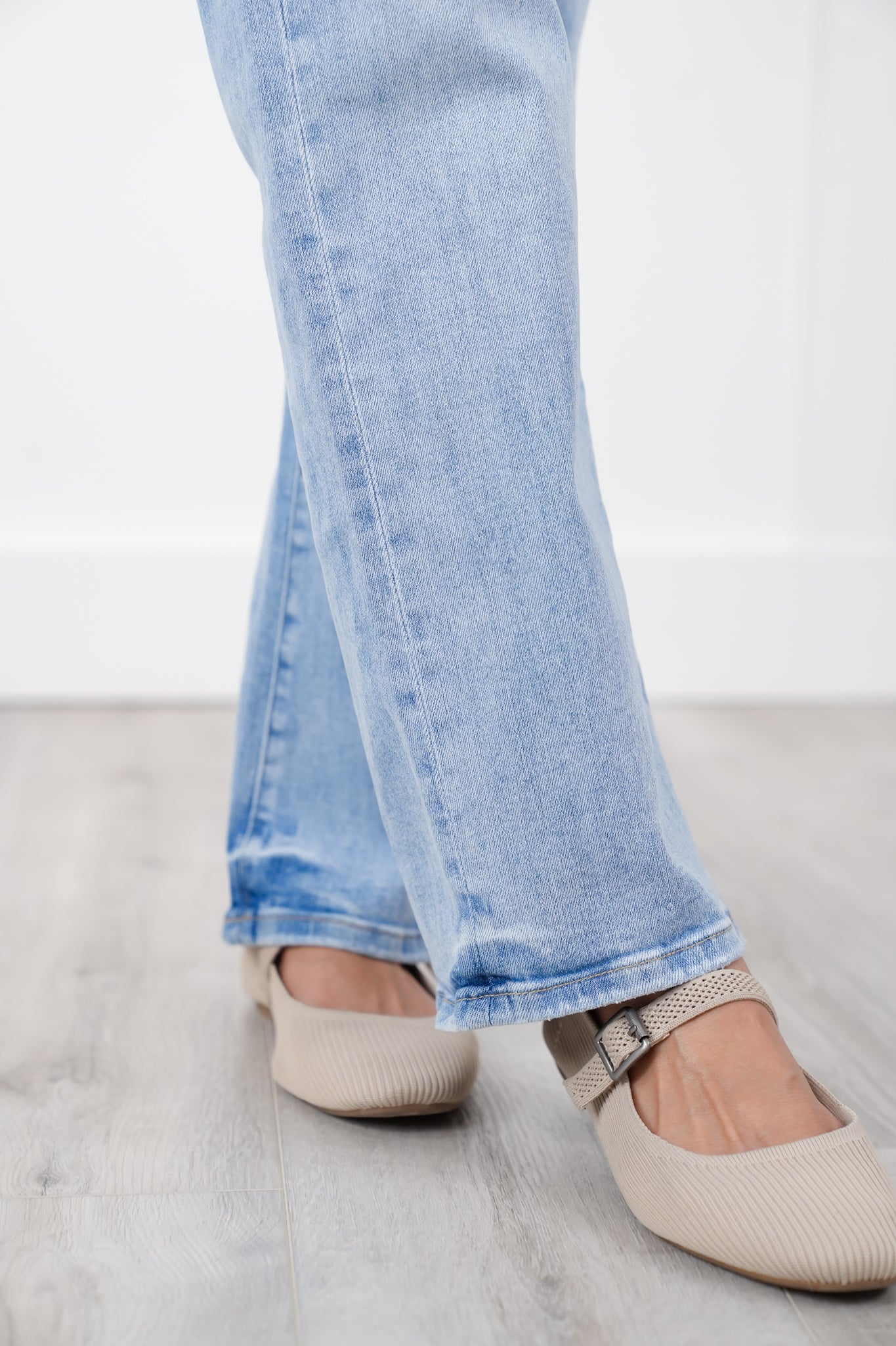 Mica Mid Rise Medium Wash Loose Fit Straight Leg Ankle Jeans