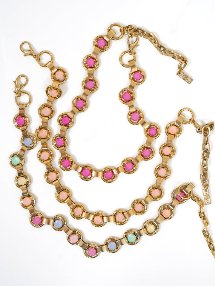TOVA Link Opal Crystal Necklace - Freckled Poppy
