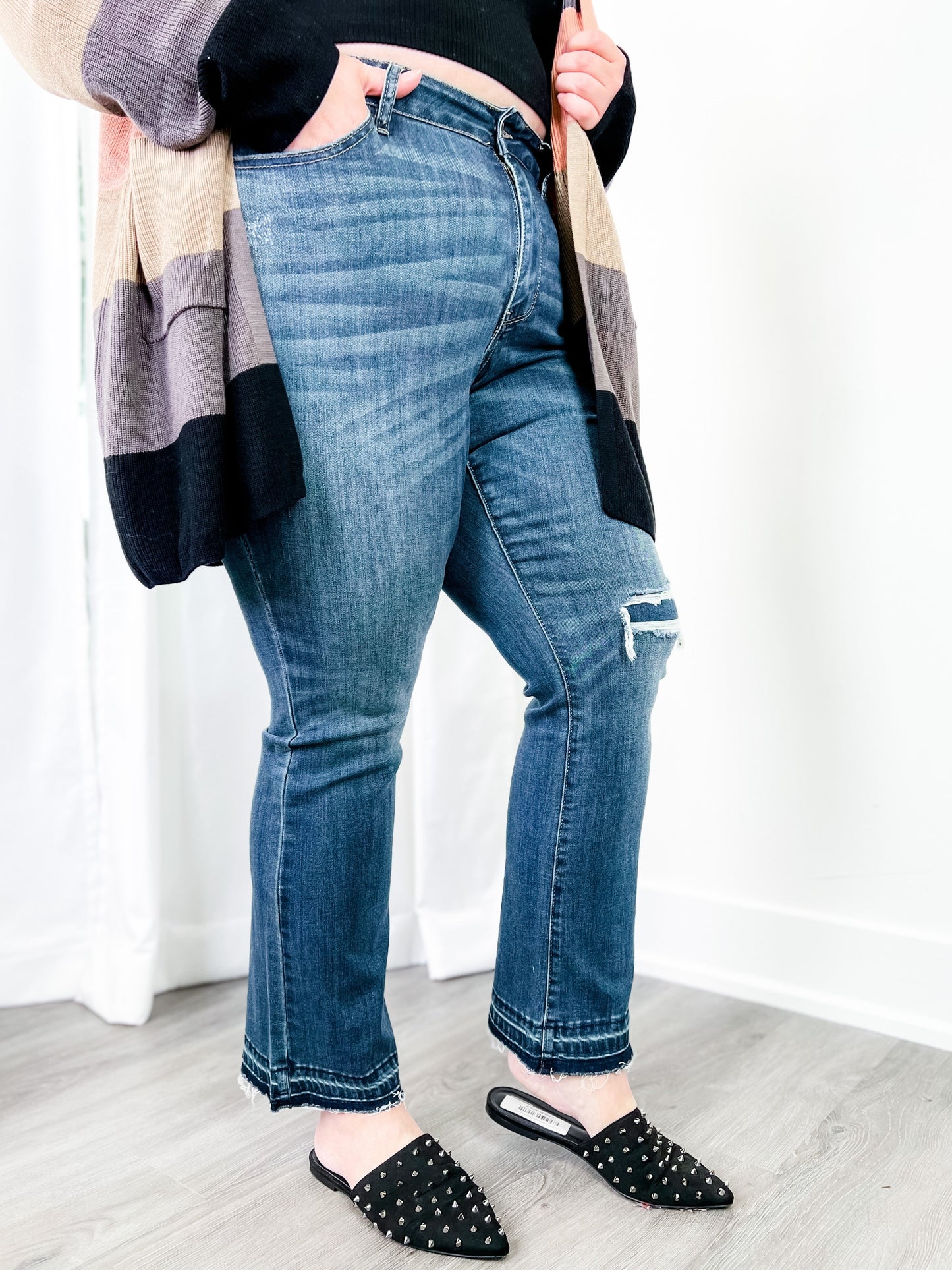 Judy Blue Best Dang Boots knee destroy patch bootcut
