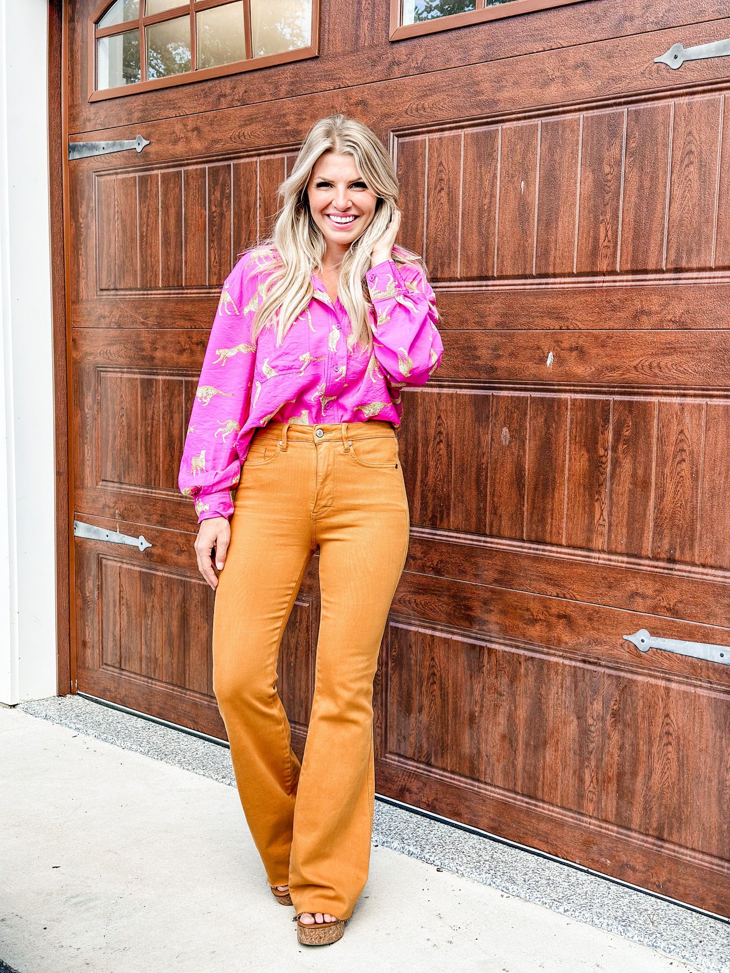 Judy Blue Goldilocks Marigold High Rise Tummy Control Flare Jeans