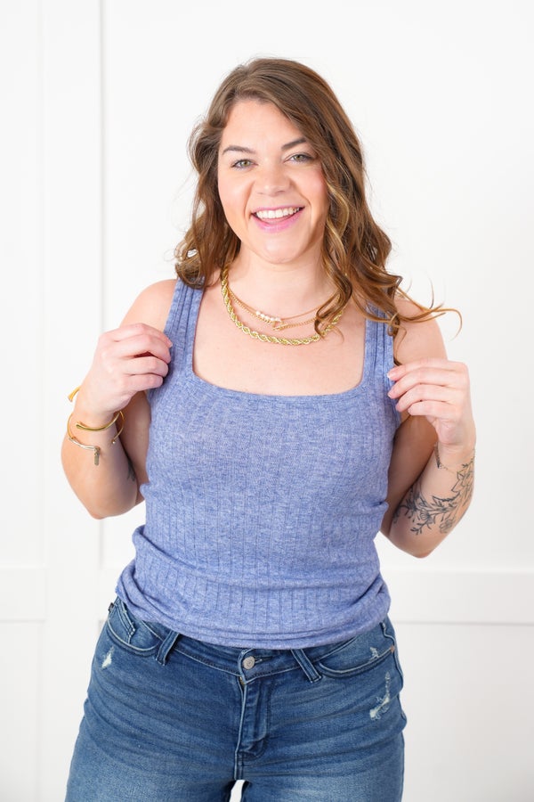 Door Buster! Zenana Square Neck Ribbed Sleeveless Top