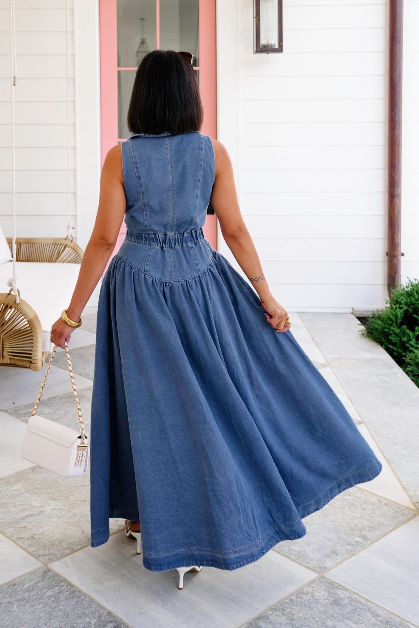 Sleeveless Button Down Midi Dress