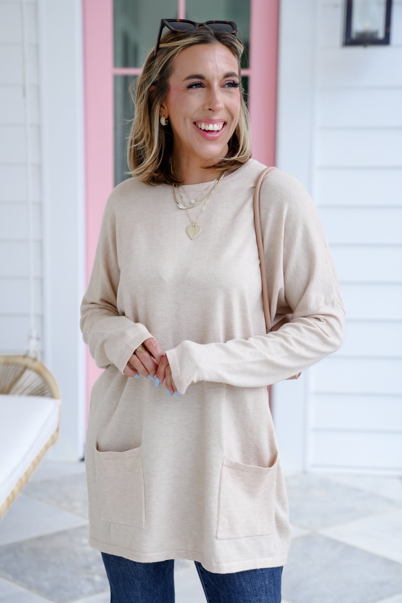 Restock! Oversized Long Sleeve Knit Sweater with Pockets (Multiple Colors)