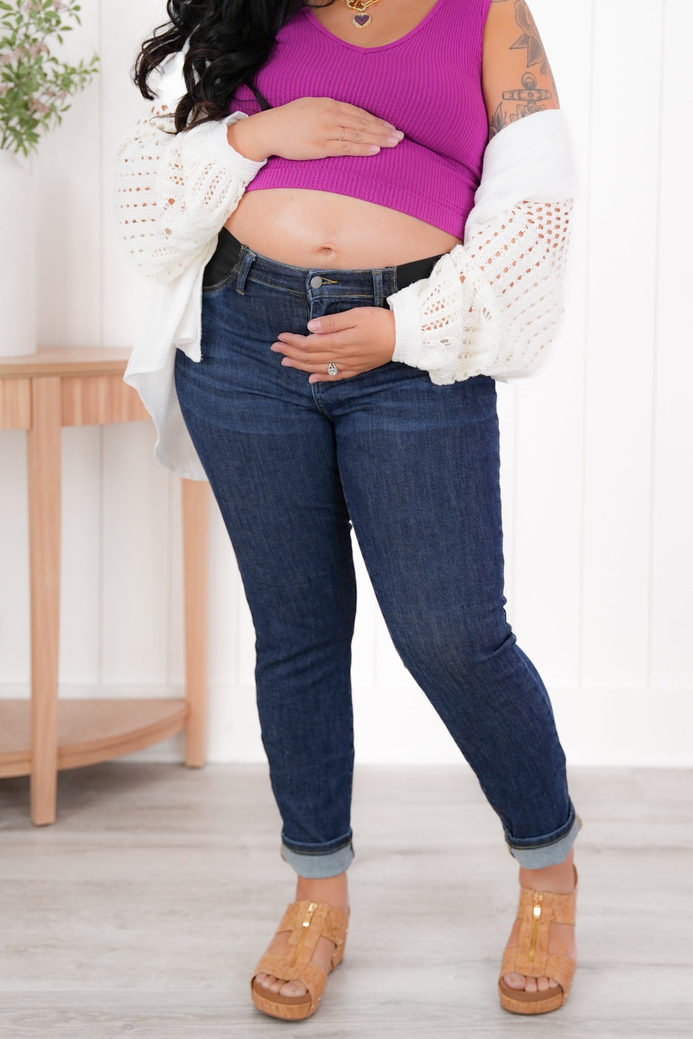Judy Blue Mid Rise Dark Wash Slim Fit Maternity Jeans