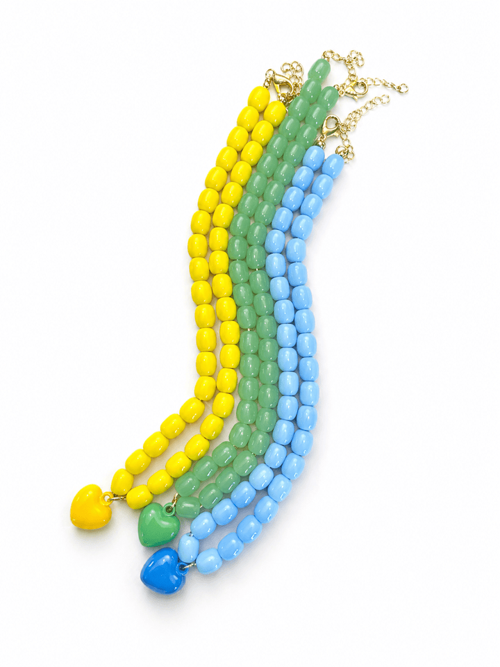 Gemelli Tyler Beaded Heart Charm Necklace - Freckled Poppy