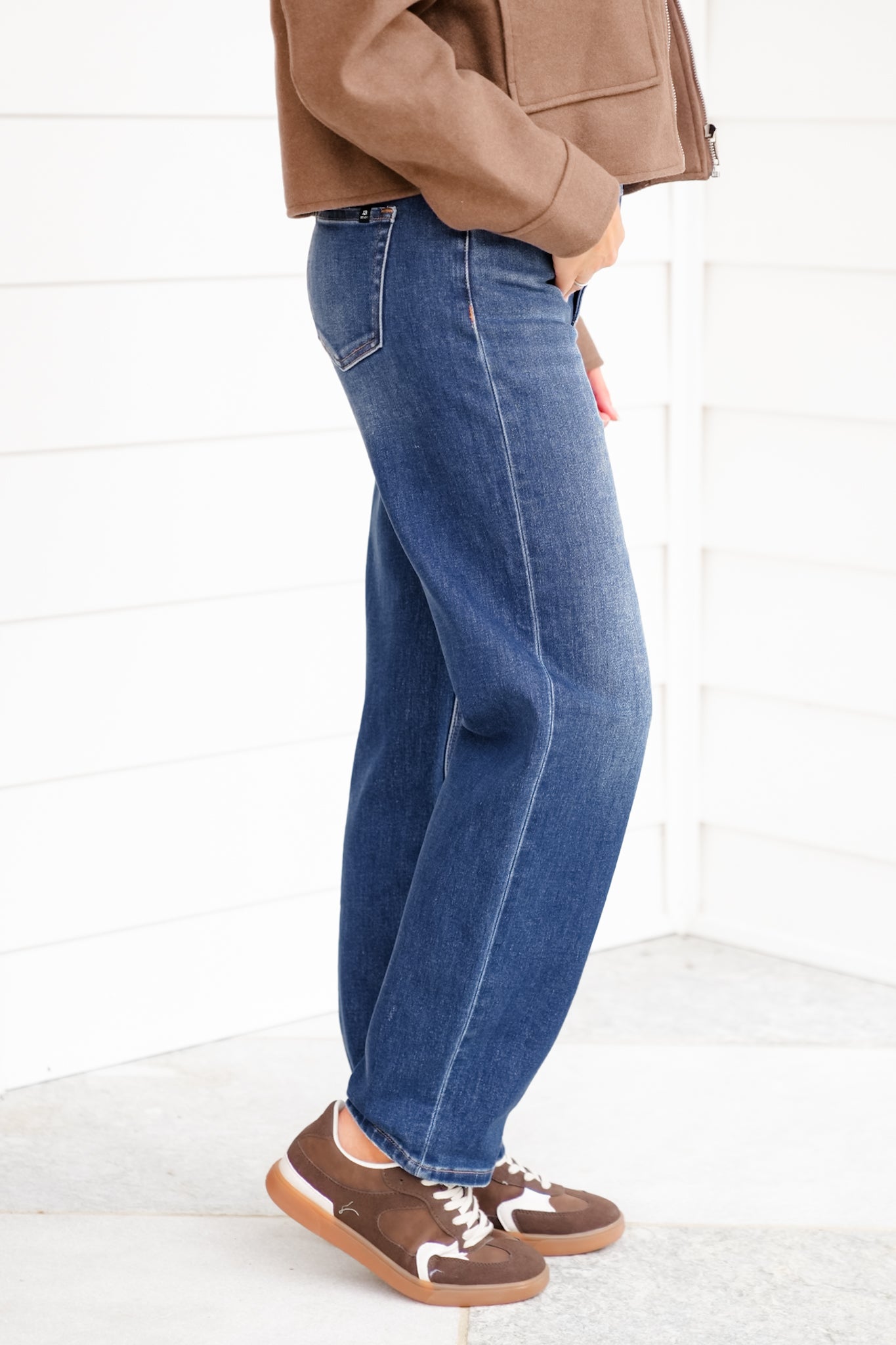 J21 Eleven By Risen Mid Rise Dark Wash Cuffed Boyfriend Jeans