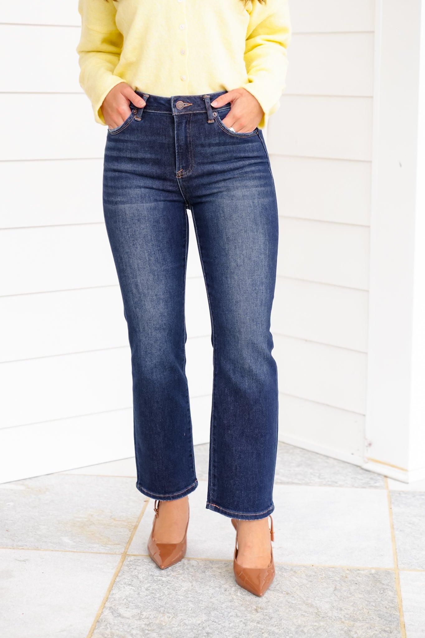 J21 Eleven By Risen High Rise Dark Wash Straight Leg Jeans