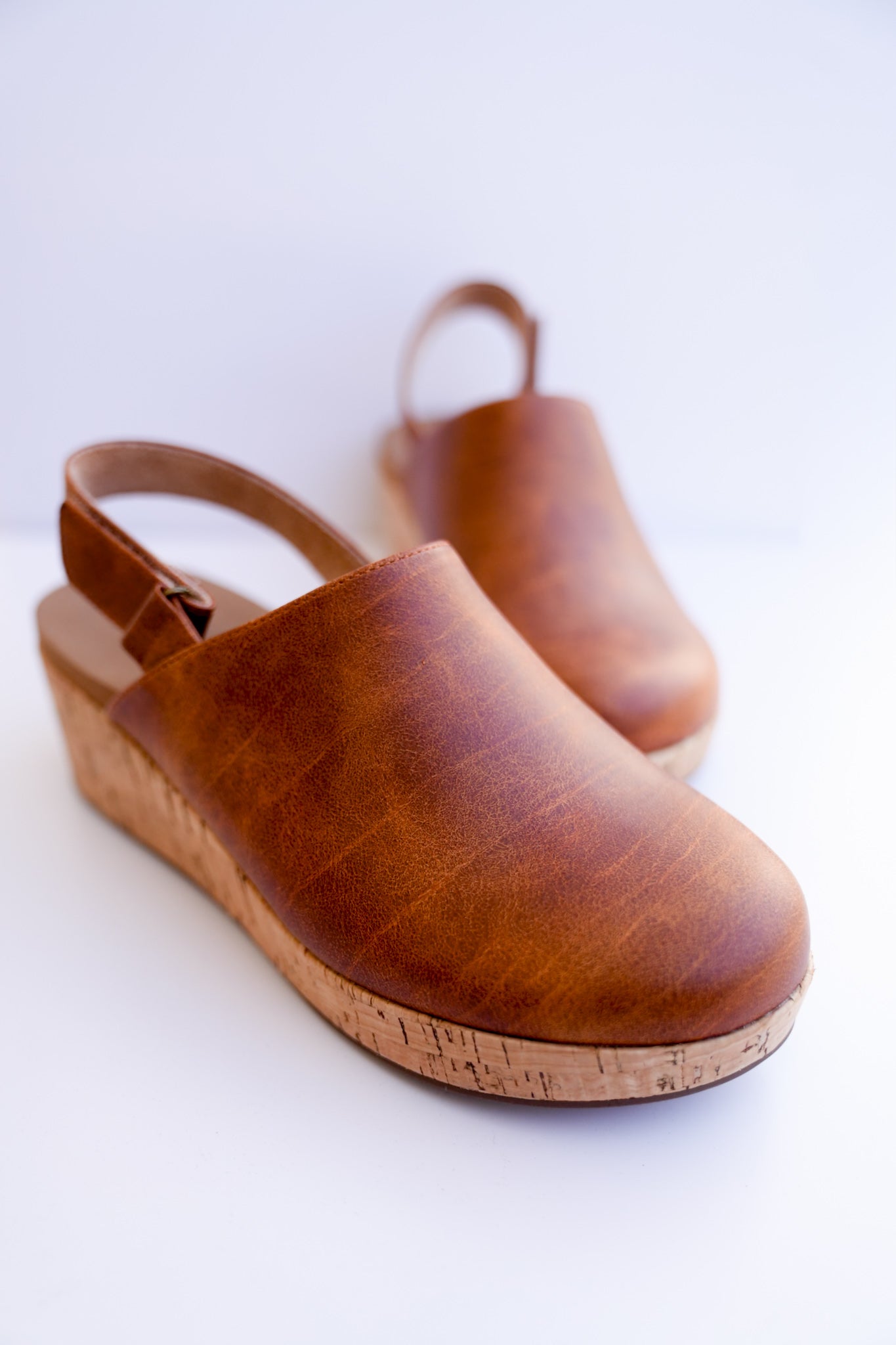 Corky's "Low Temps" Vegan Leather Wedge Clog Sandals with Ankle Strap