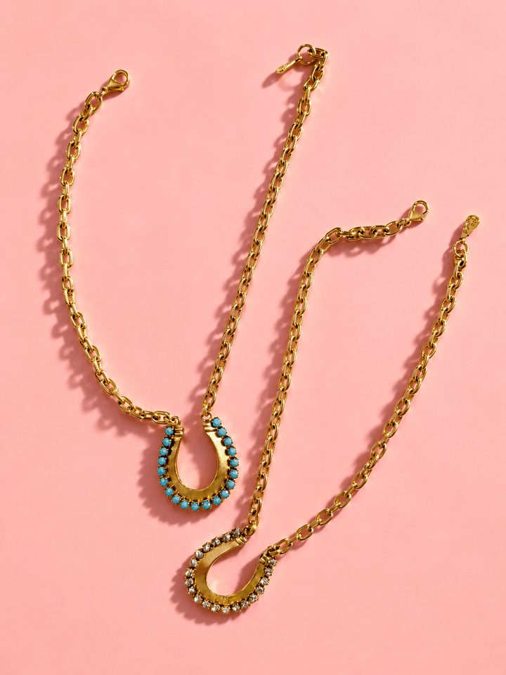 Yochi Horseshoe Necklace - Freckled Poppy
