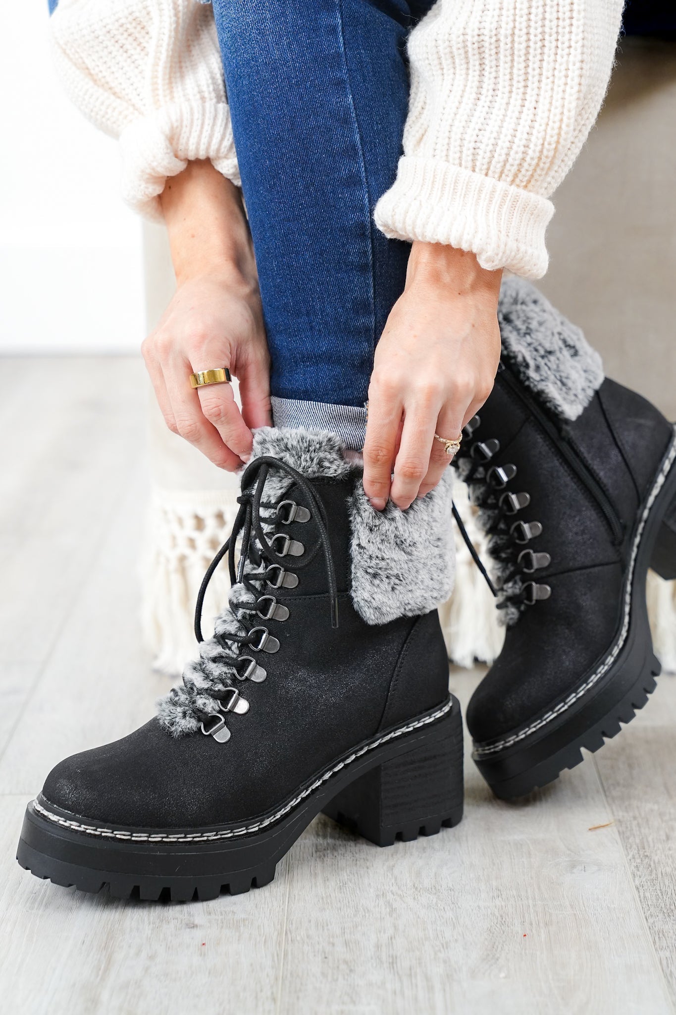 MIA Ankle Boots with Cozy Vegan Fur Lining