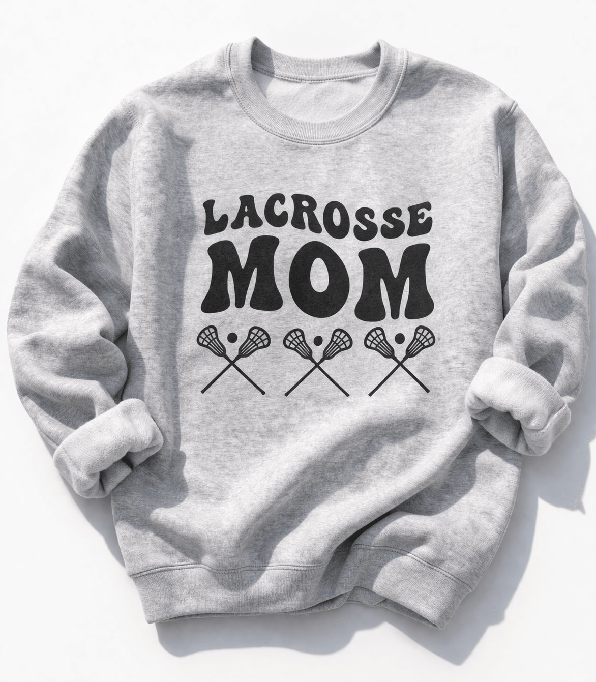 Plus/Reg Long Sleeve "Lacrosse Mom" Graphic Sweatshirt - Freckled Poppy