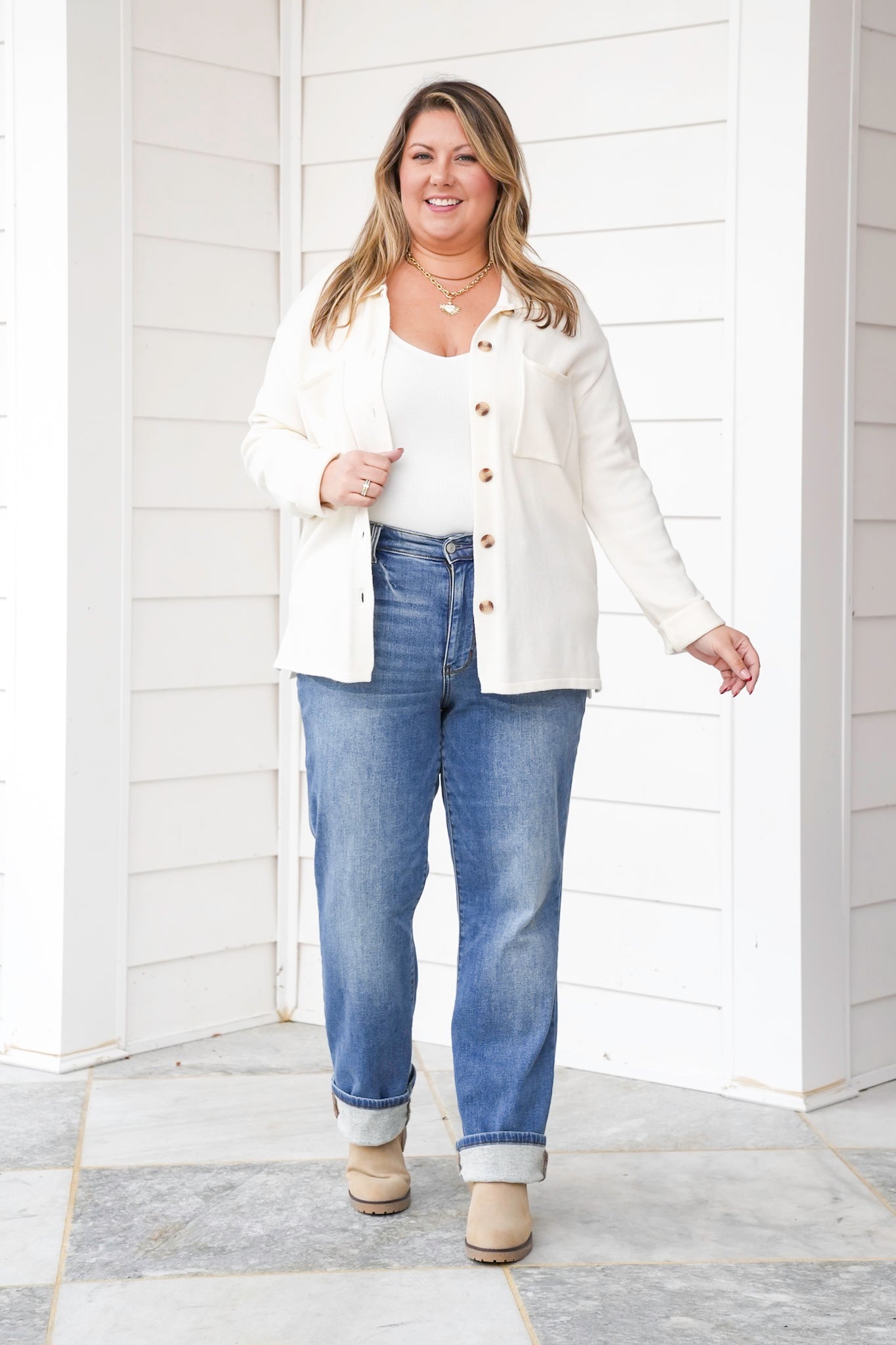 Judy Blue High Rise Medium Vintage Wash Thermal Straight Leg Jeans