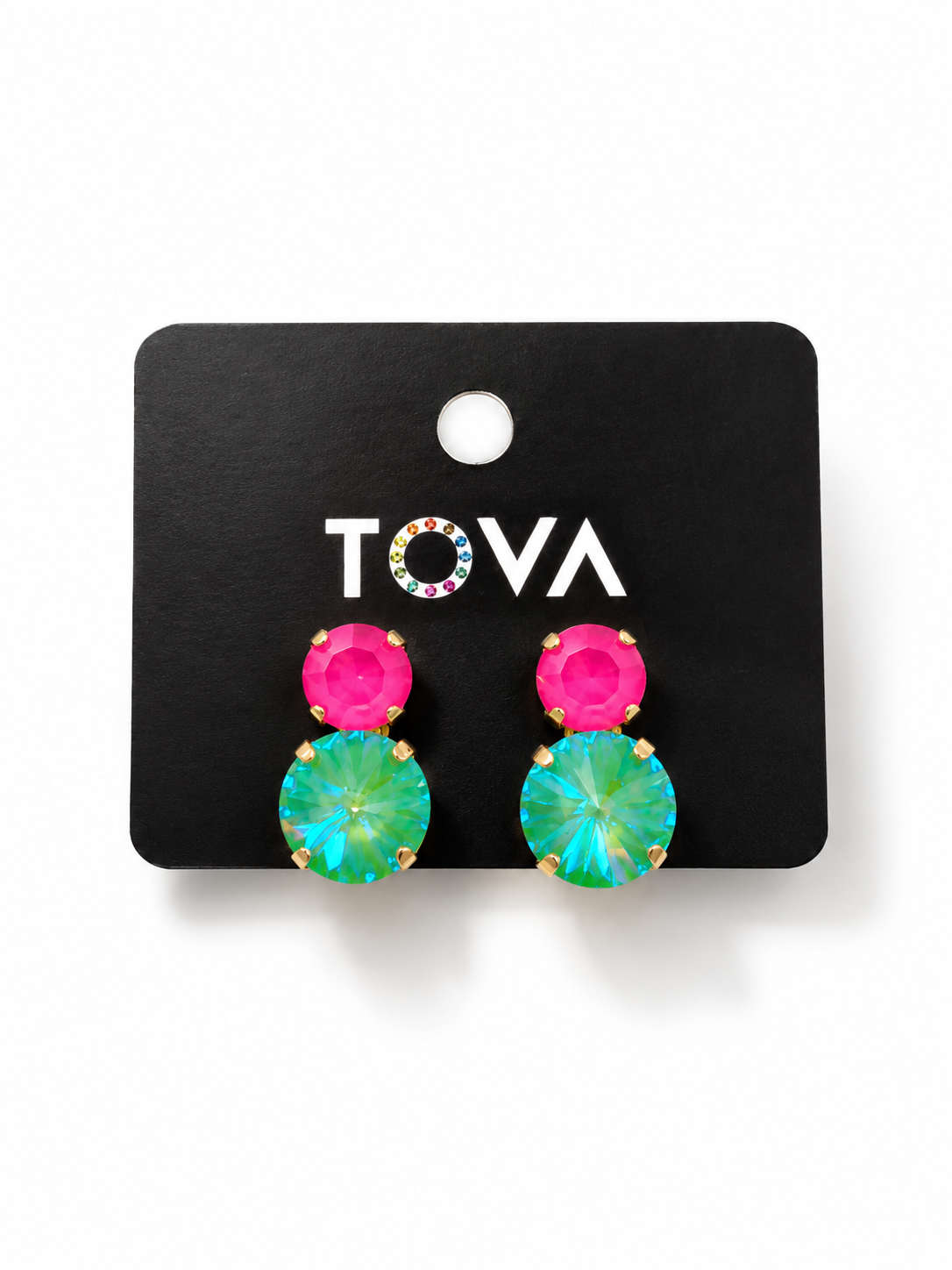 TOVA FP Custom Maegan Earrings In Pink Green Mix
