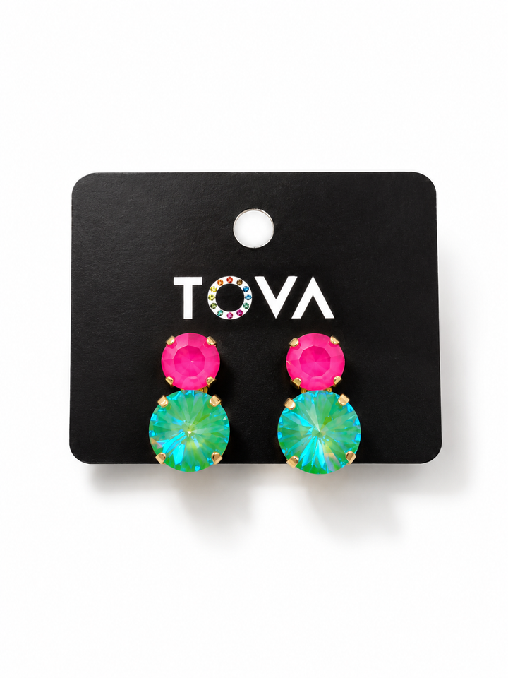 TOVA FP Custom Maegan Earrings In Pink Green Mix
