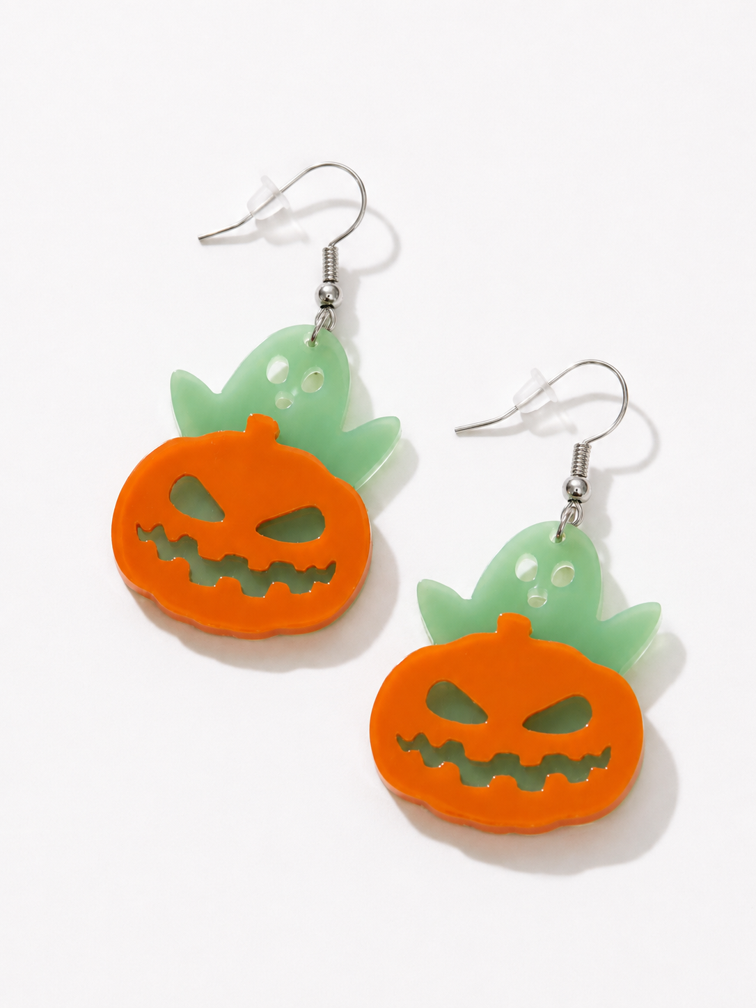 Halloween Glow in the Dark Ghost Pumpkin Acrylic Earrings