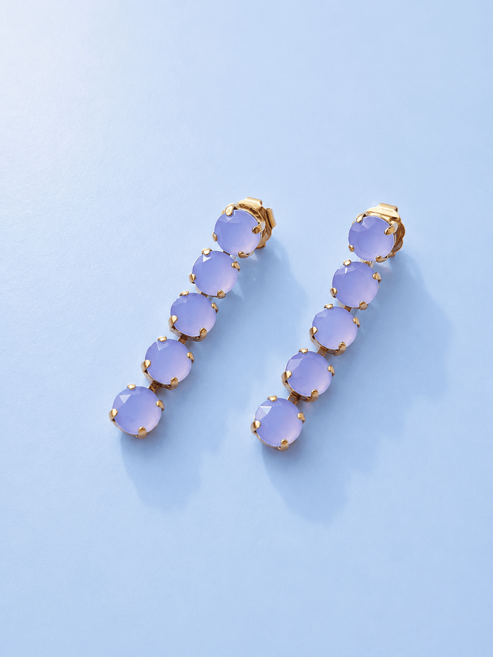TOVA Oakland Opal Crystal Drop Earrings - Freckled Poppy