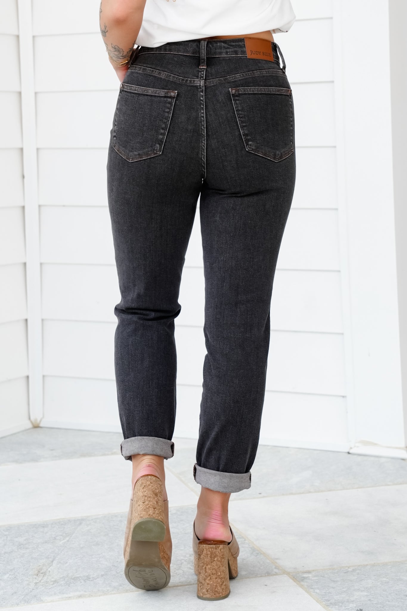 Judy Blue Shades of Black Mid Rise Black Tummy Control Slim Leg Jeans
