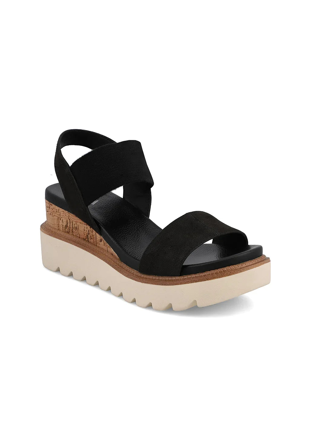 MIA Platform Wedge Sandals with Elastic Ankle Strap