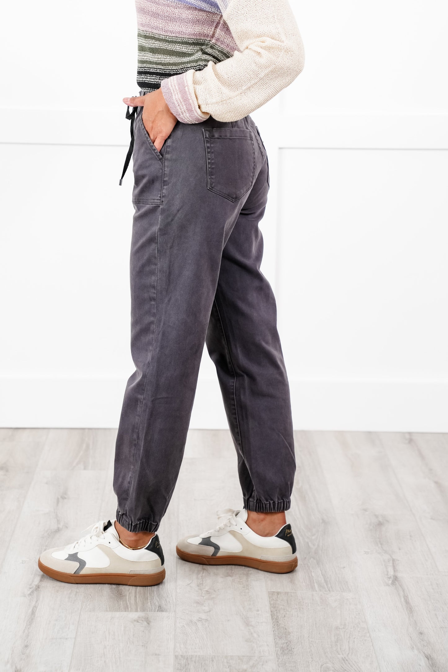 Mica High Rise Grey Cropped Joggers