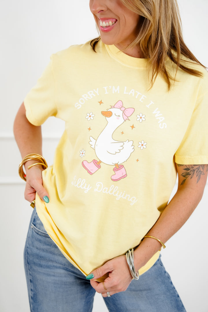 Plus/Reg Short Sleeve "Sorry I'm Late" Graphic Tee