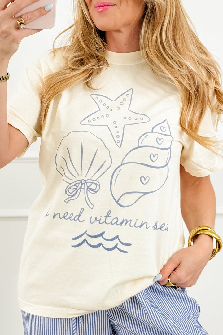 Plus/Reg Short Sleeve "I Need Vitamin Sea" Graphic Tee