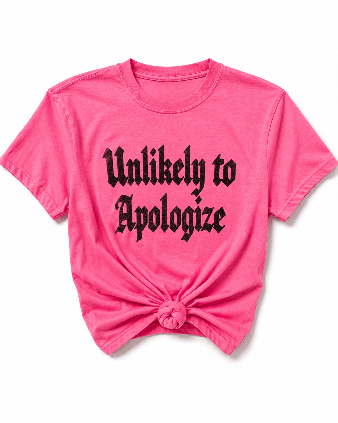 Plus/Reg Short Sleeve "Unlikely To Apologize" Graphic Tee - Freckled Poppy