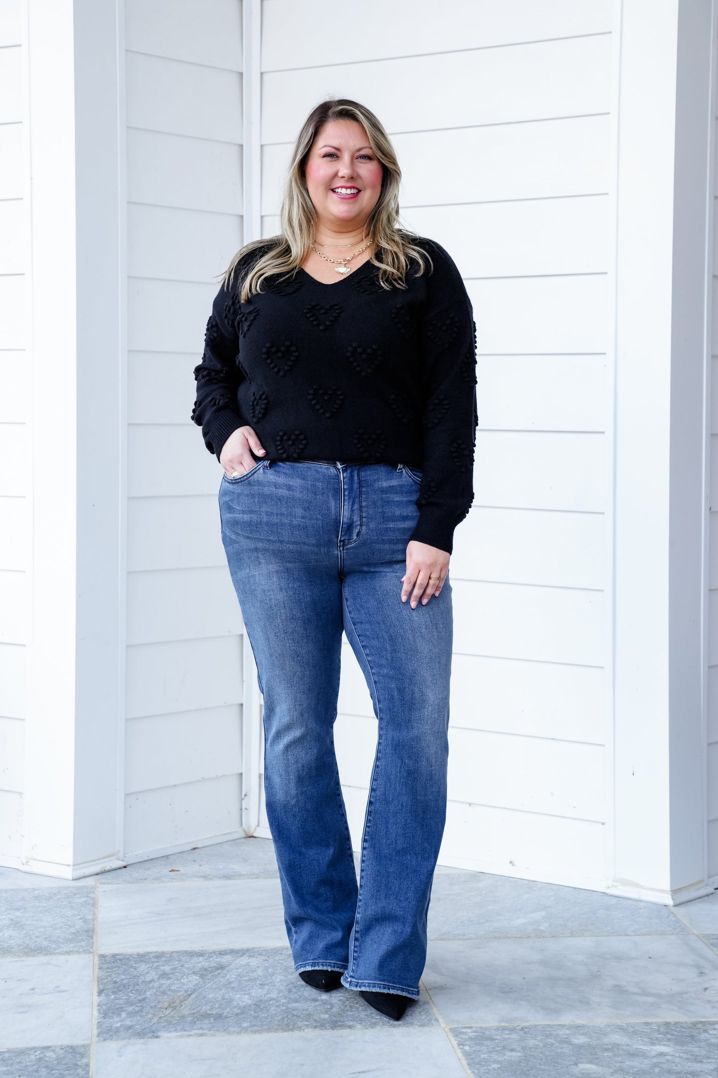 Judy Blue Mid Rise Dark Wash Thermal Bootcut Jeans