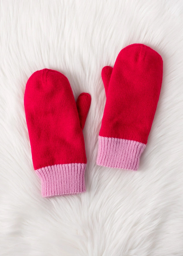 Two-Color Knit Mittens