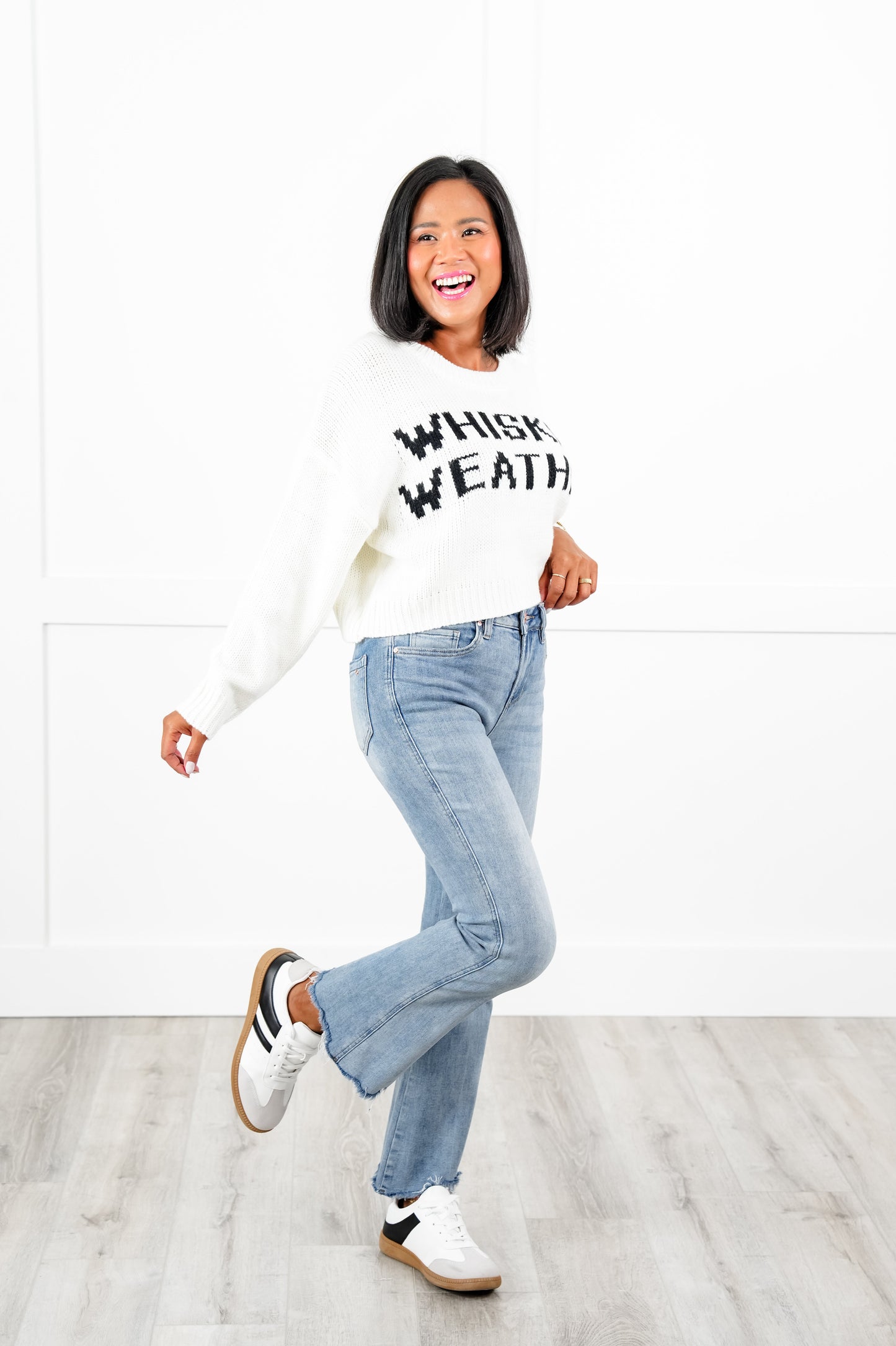 Mica High Rise Light Wash Uneven Hem Cropped Flare Jeans