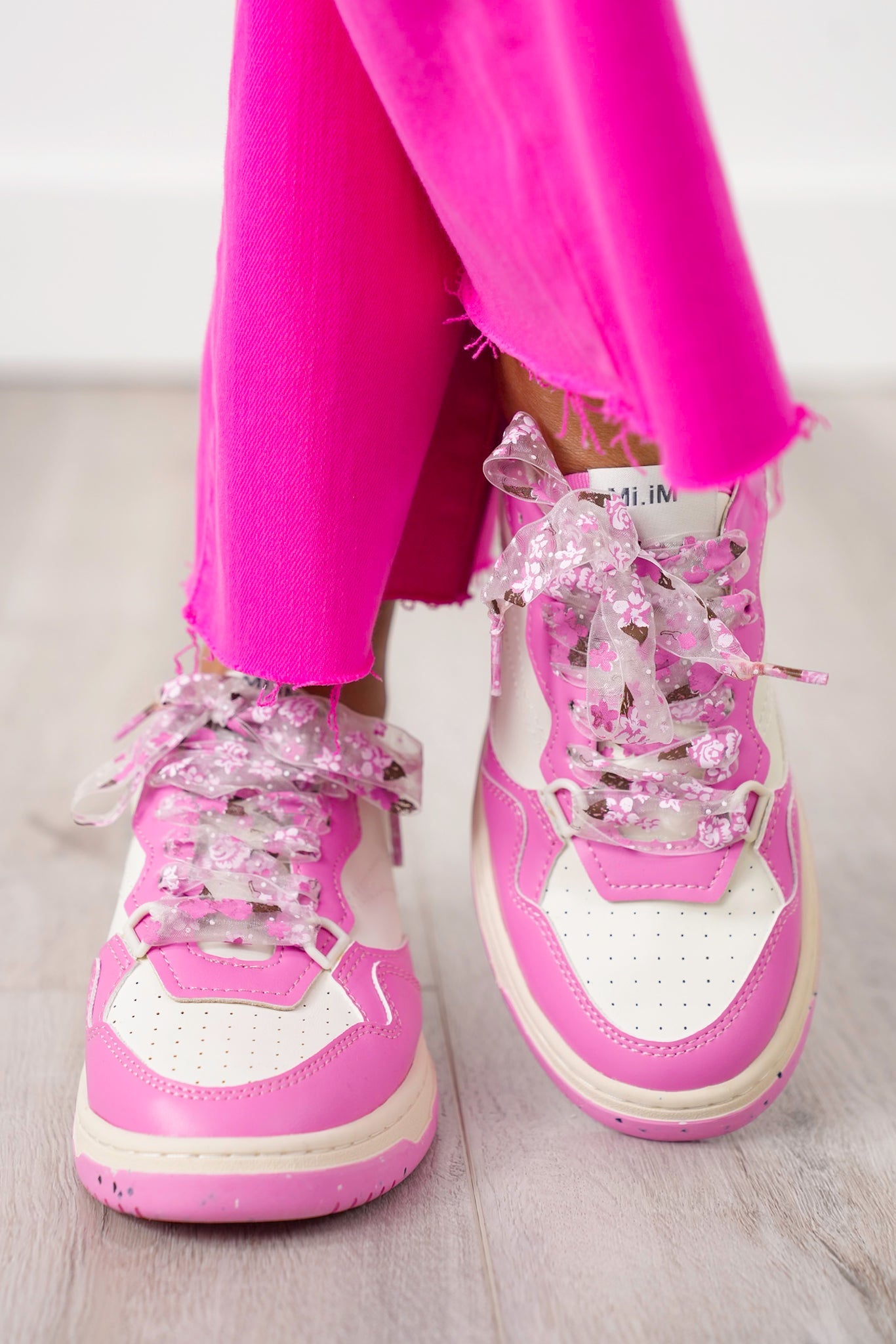 Pink Retro Low-Top Sneakers