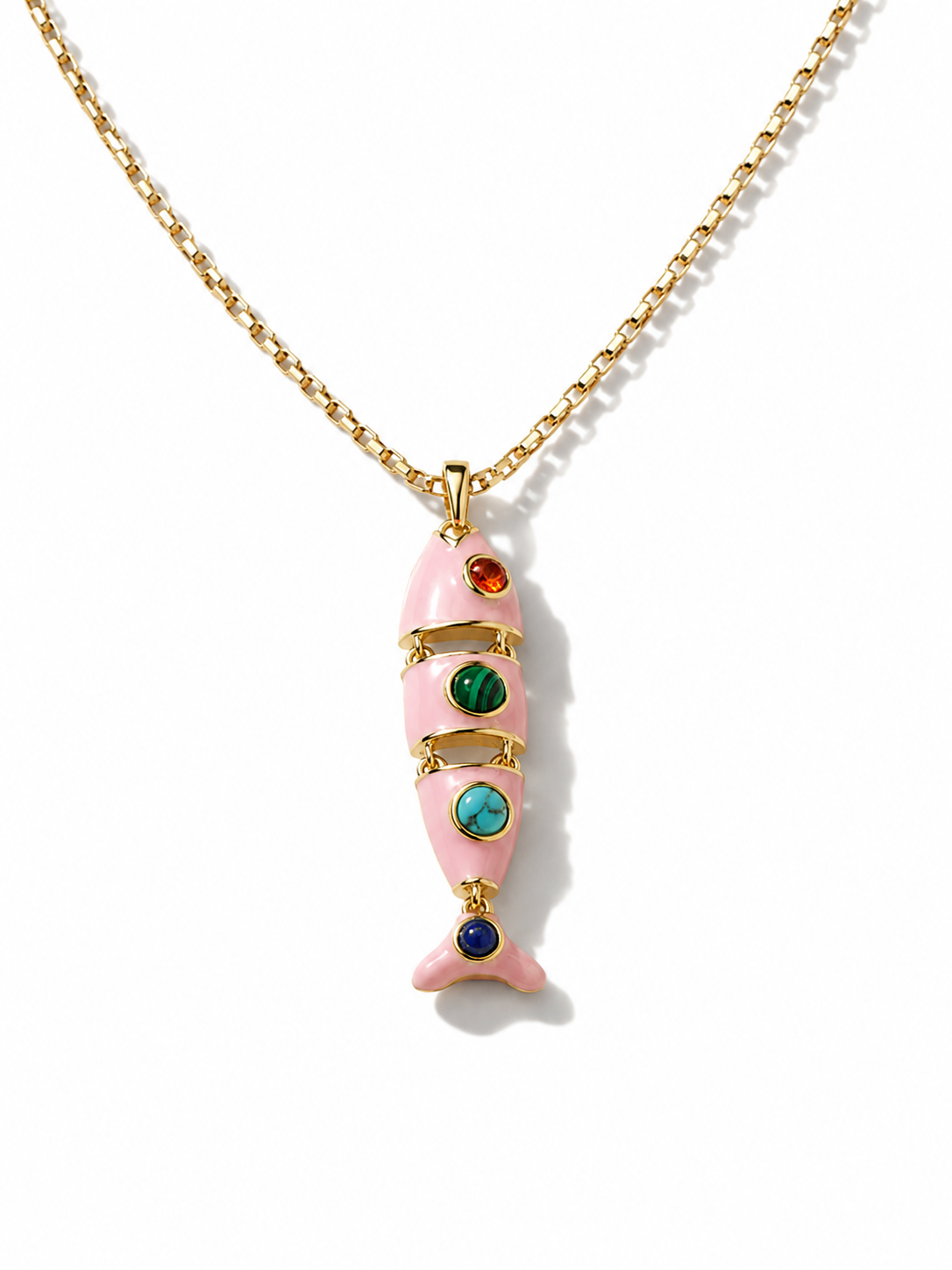 Gemelli Pisces Pink Fish Necklace