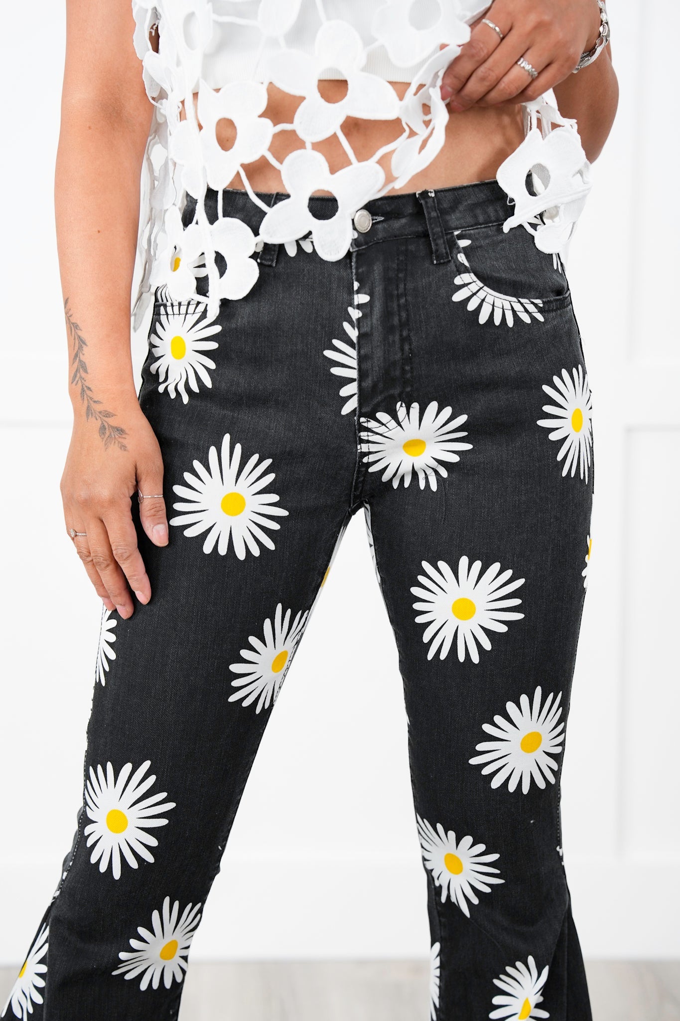 Daisy Bell Bottom Denim Pants