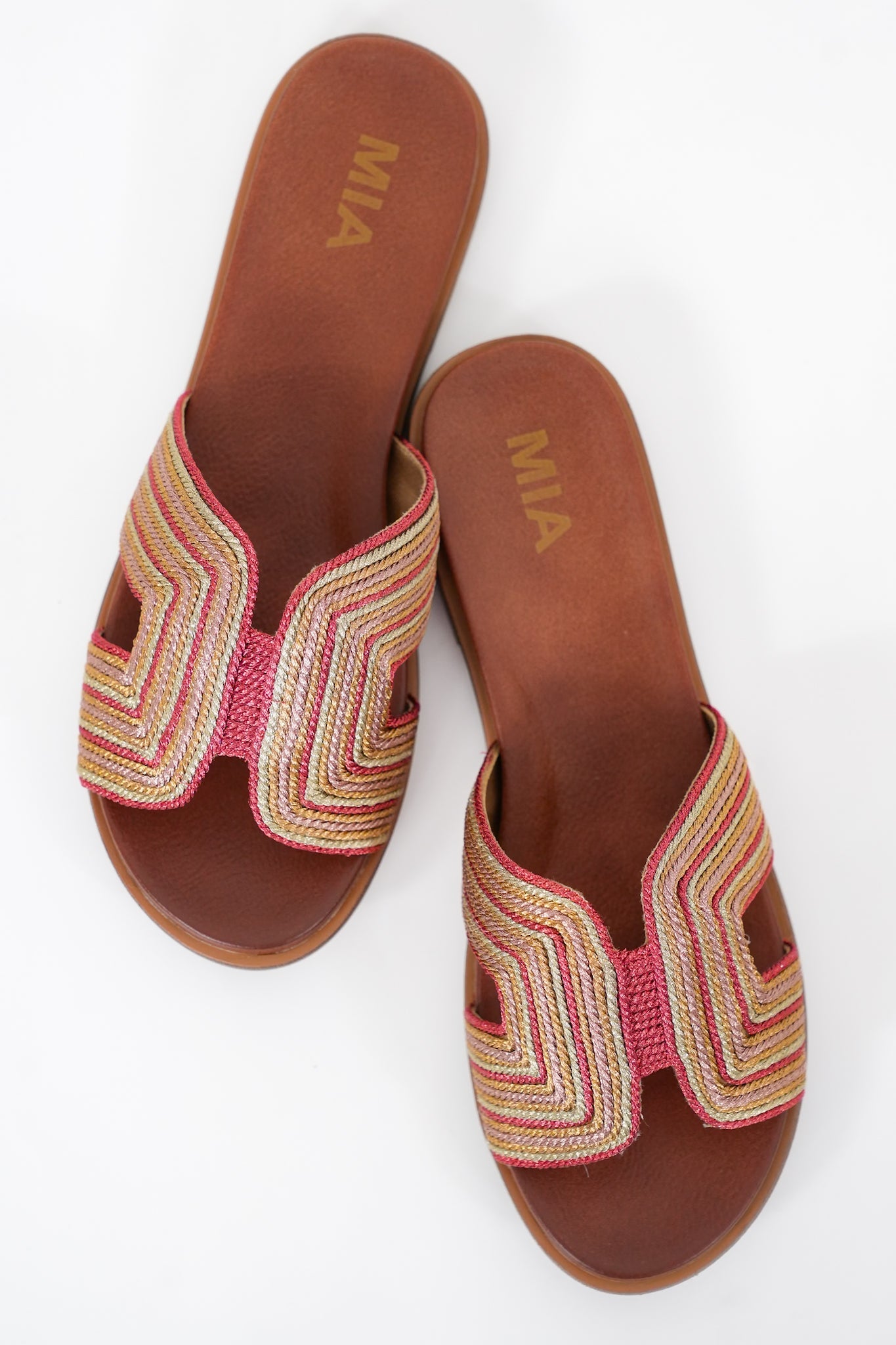 MIA Embroidered Slip On Sandal