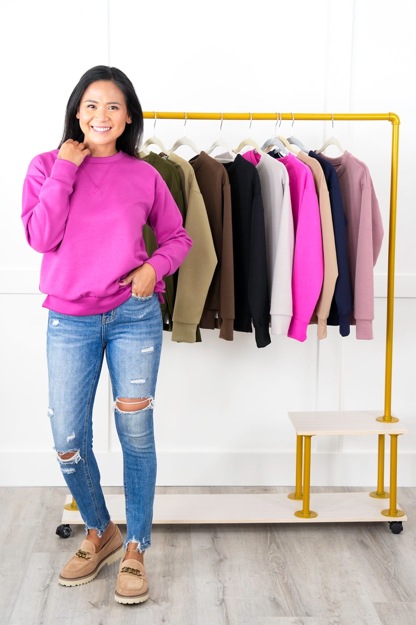 Door Buster!!! Plus/Reg Super Soft Long Sleeve Round Neck Pullover Top