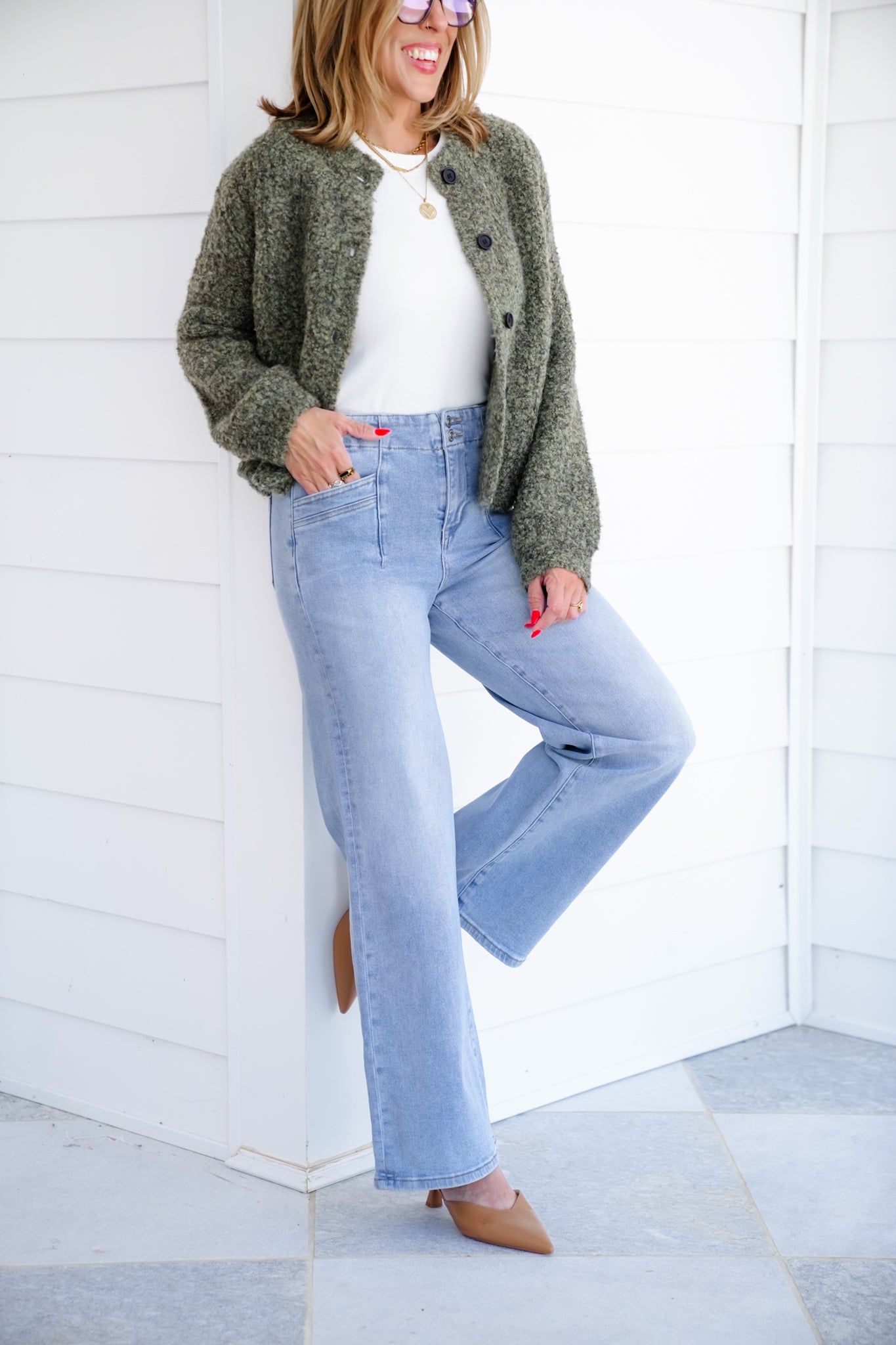 Mica High Rise Light Wash Wide Leg Jeans