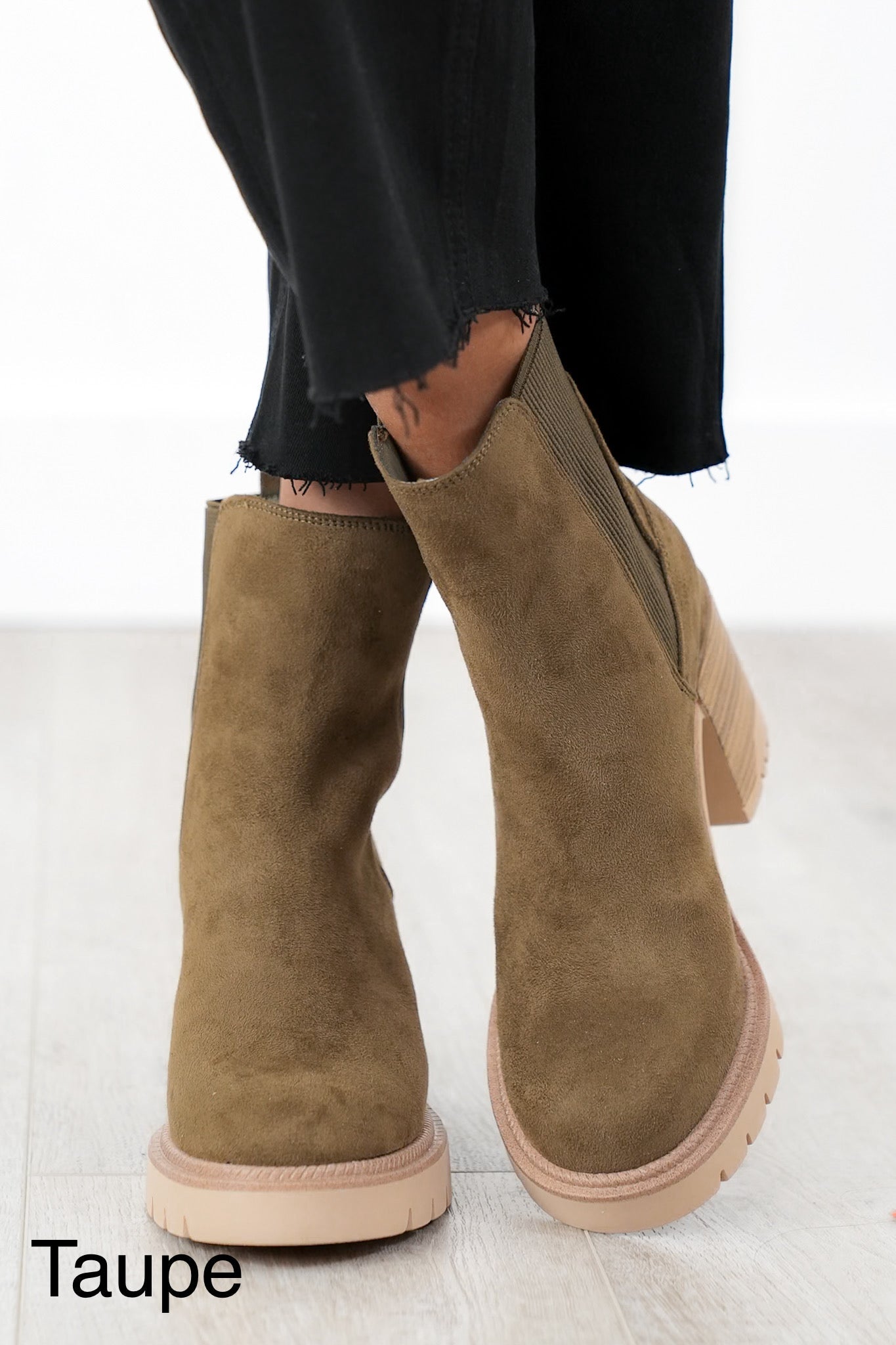 MIA Vegan Nubuck Ankle Boot with Chunky Heel
