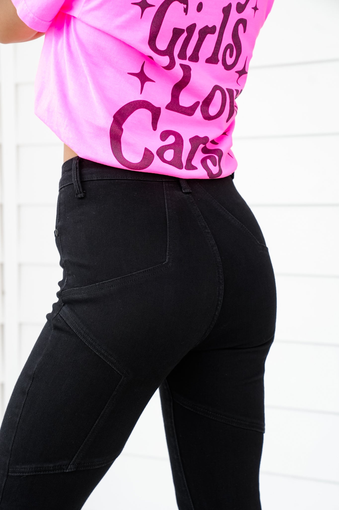 Judy Blue High Rise Black Star Seam Detail Flare Jeans