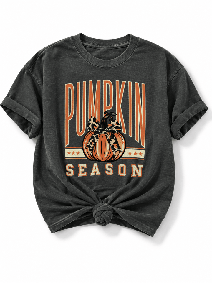 Plus/Reg Short Sleeve Pumpkin Season Graphic Tee - Freckled Poppy