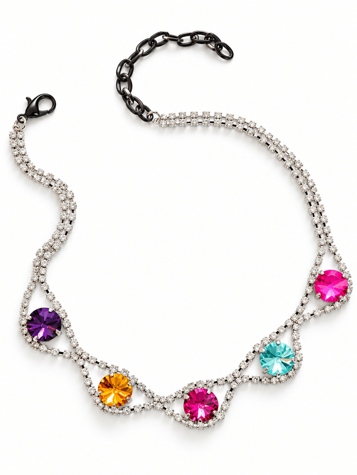 SIENNA by Tova Whitney Silver Crystal Necklace - Freckled Poppy