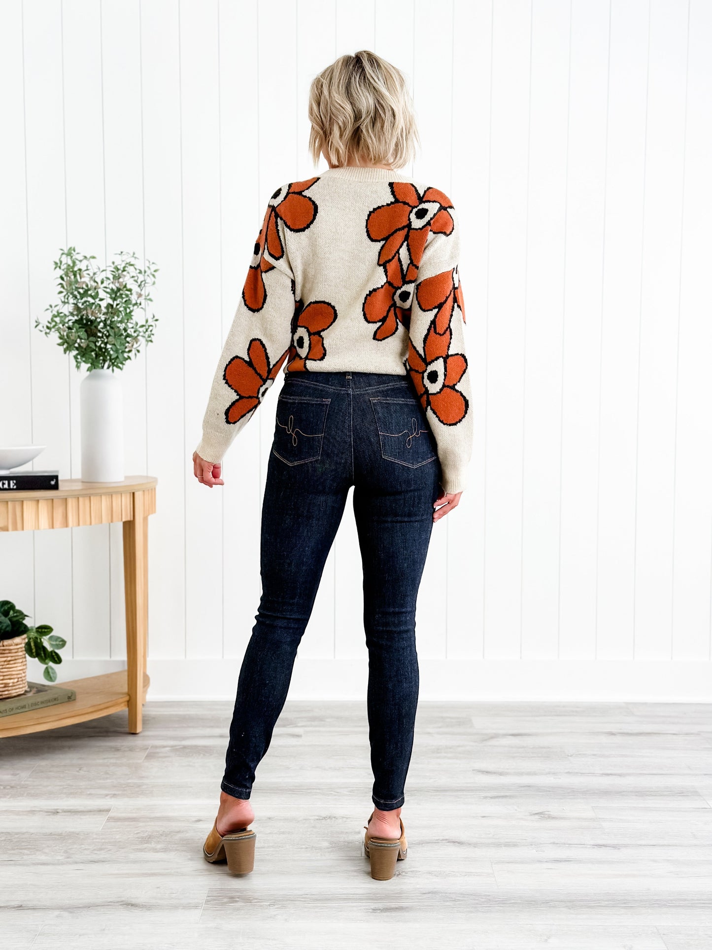 Judy Blue Dark and Twisted High Rise Dark Wash Classic Back Pocket Embroidery Skinny Jeans