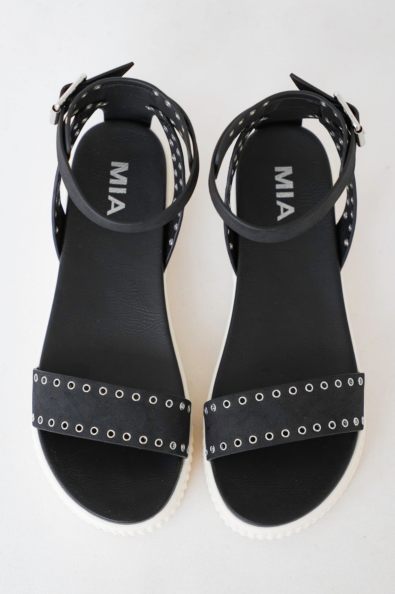 MIA Platform Sandal with Ankle Strap and Studded Detailing