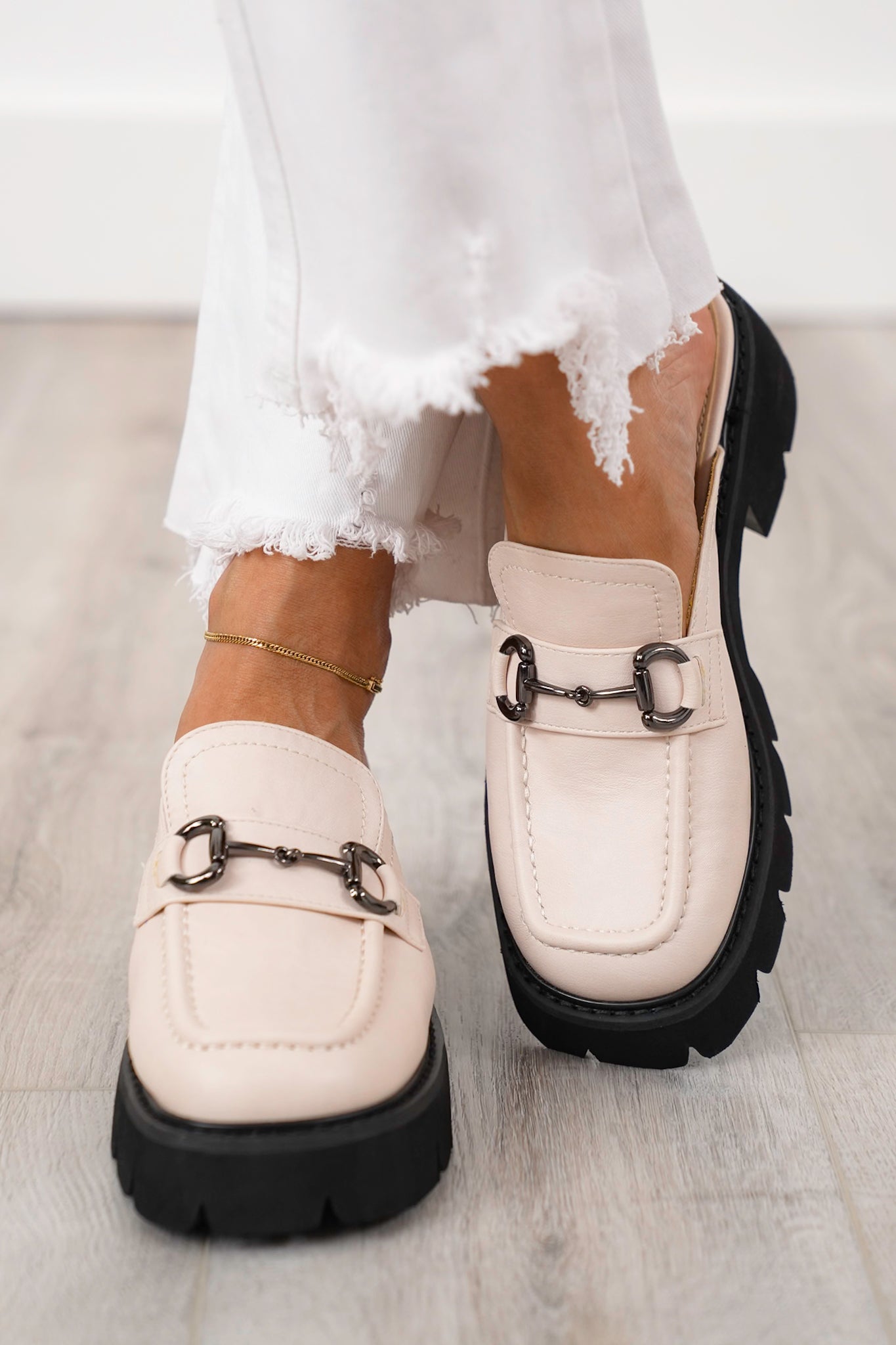 Chunky Slip-On Loafer with Buckle Detail